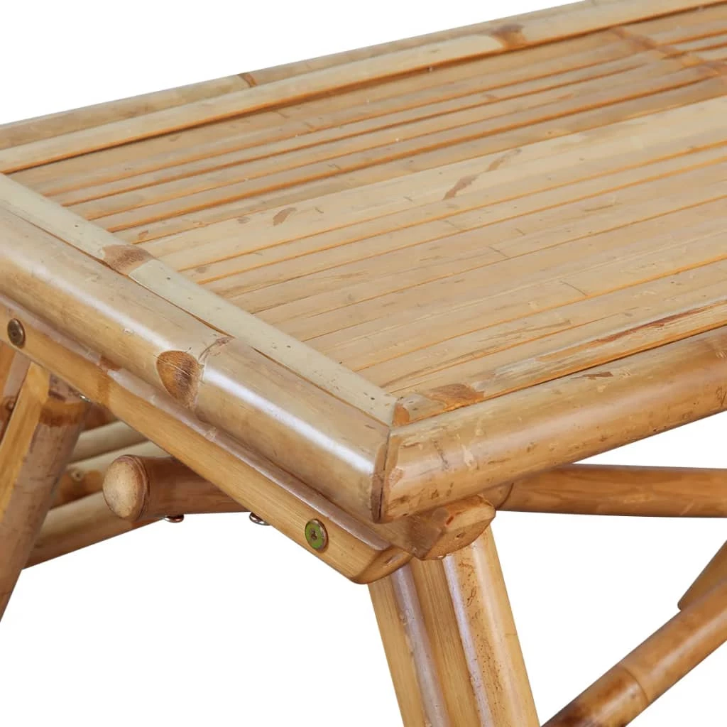 vidaXL Table de pique-nique 120 x 120 x 78 cm Bambou