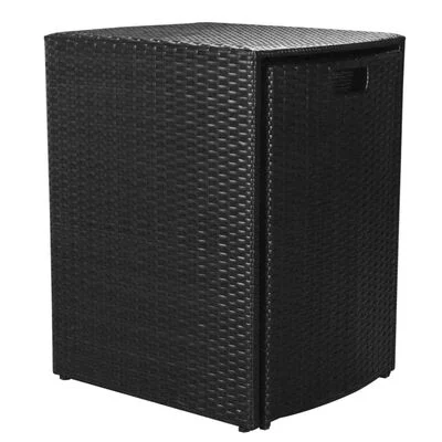 Ensemble de bistro 3 pcs avec coussins résine tressée noir