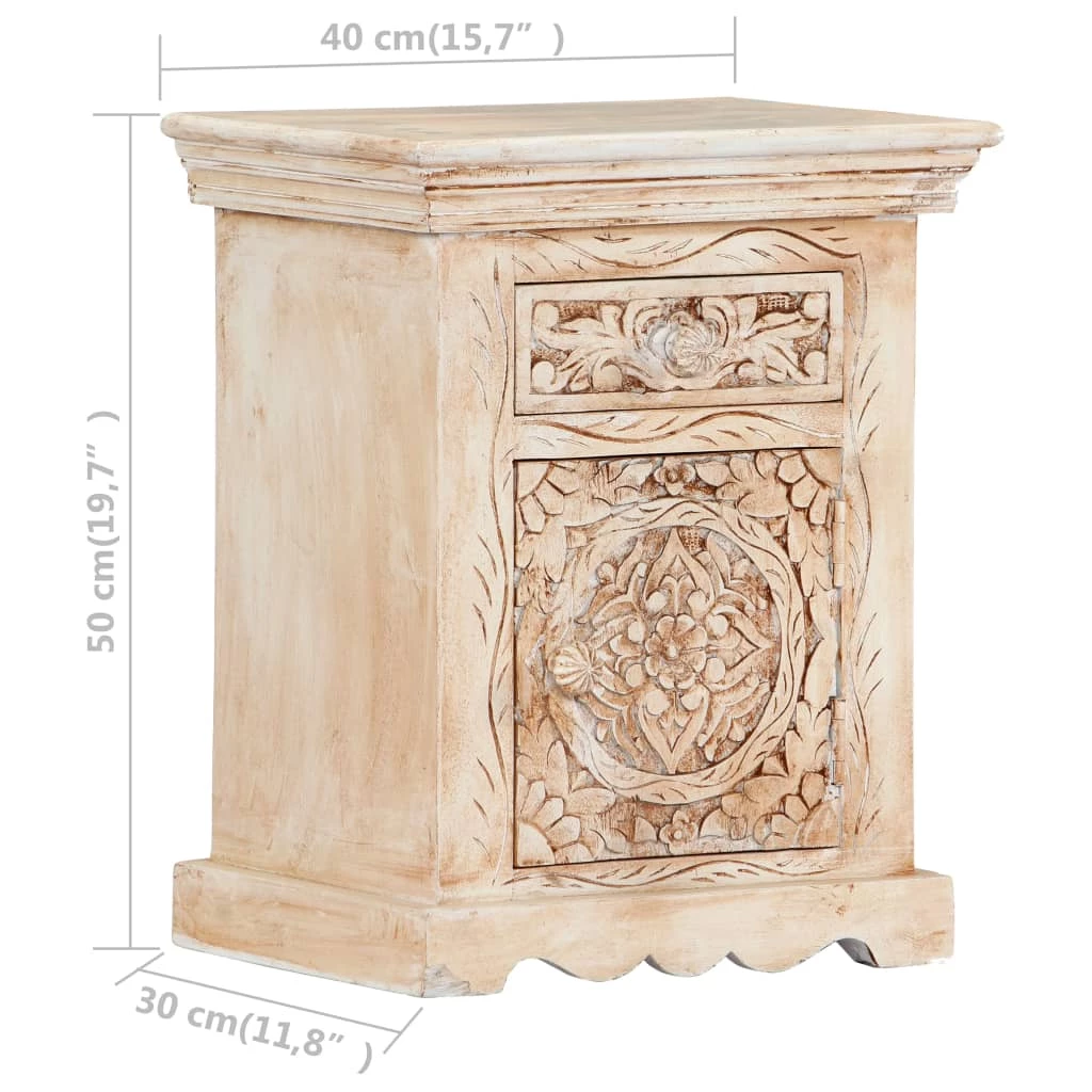 Table de chevet 40x30x50 cm Bois de manguier massif