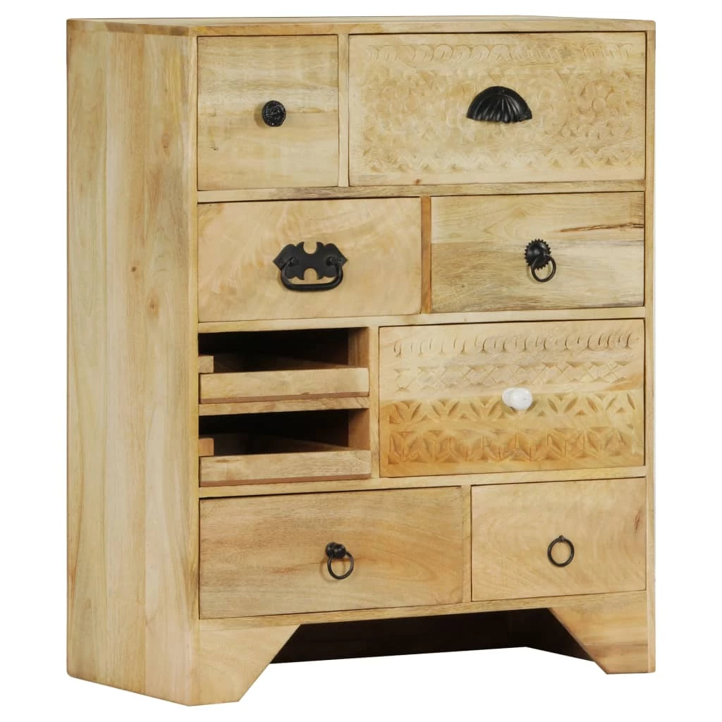 Coffre à tiroirs 60x30x75 cm Bois solide de manguier