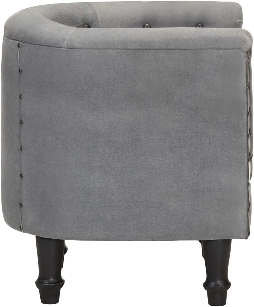 Chaise cabriolet Noir Cuir véritable et bois de manguier massif