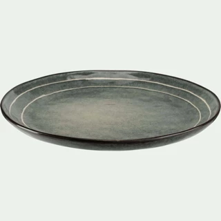 Lot de 4 assiettes plates en grès d27,5cm - vert XYLANE