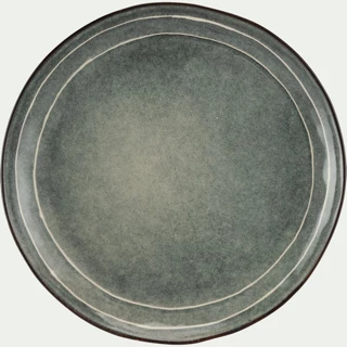 Lot de 4 assiettes plates en grès d27,5cm - vert XYLANE