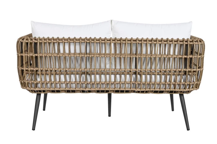 CANAPÉ SET 4 ROTIN SYNTHÉTIQUE ALUMINIUM 144X67X74
